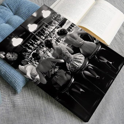 Vintage Black and White Posters Trendy Women Drink Cocktail Wall Art Funky - Image 2