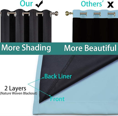 Yakamok 84 Inch Long 100% Blackout Sliding Door Curtains, Thermal Insulated - Image 5