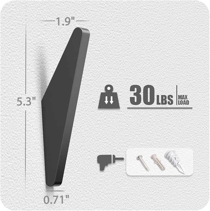 COCOYA 4Pack Metal Wall Hooks, Minimalist Coat Hooks Matte Black Simple Modern - Image 6