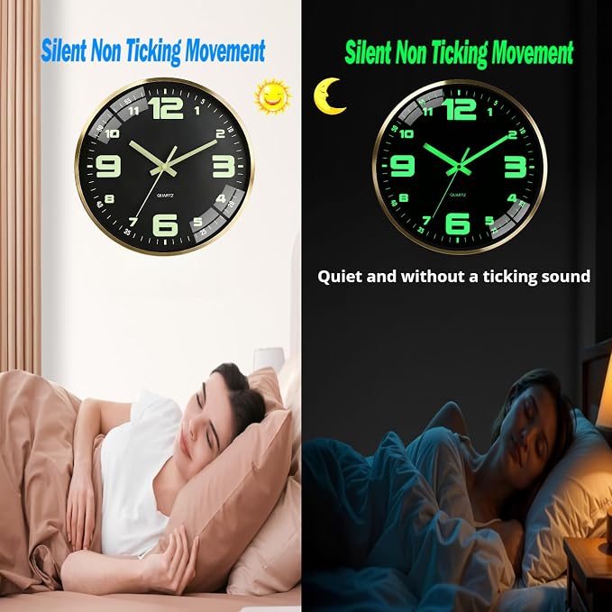 12-inch wall clock, powered by AA batteries, silent operation, large font - Image 4