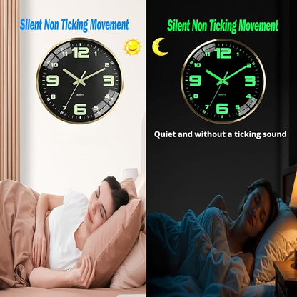 12-inch wall clock, powered by AA batteries, silent operation, large font - Image 4
