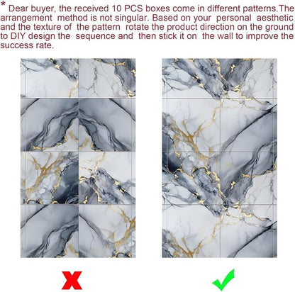 22pcs Marble Peel and Stick Waterproof Wall Panels, Heat-Resistant Backsplash - Image 7