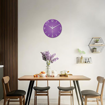 XFM Purple Wall Clock for Women Girls Bedroom 20 Inch Modern Simple Wall Clocks - Image 8