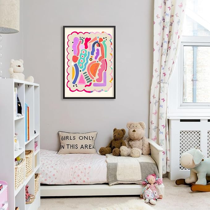Funky Cute Kids Abstract Wall Art Trendy Bright Colorful Poster 24x36 inch - Image 4