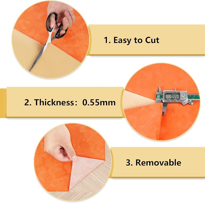 Wallercity Orange Velvet Peel and Stick Wallpaper - Image 8