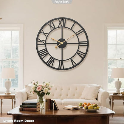 Pytha Sight 24 Inch Large Oversized Farmhouse Modern Decorative Wall Clock - Image 4