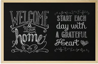 U Brands Chalkboard, Birch Wood Frame, Wall Mountable, Dry Erase Board by UBrands
