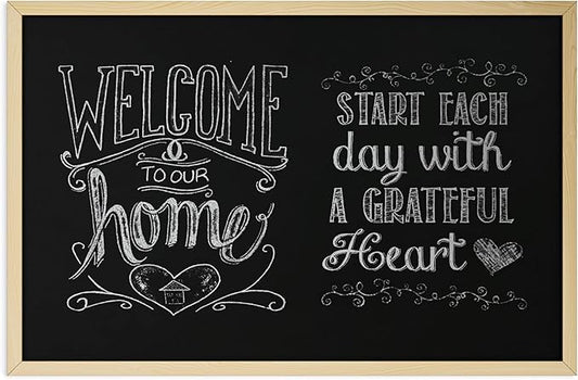 U Brands Chalkboard, Birch Wood Frame, Wall Mountable, Dry Erase Board by UBrands