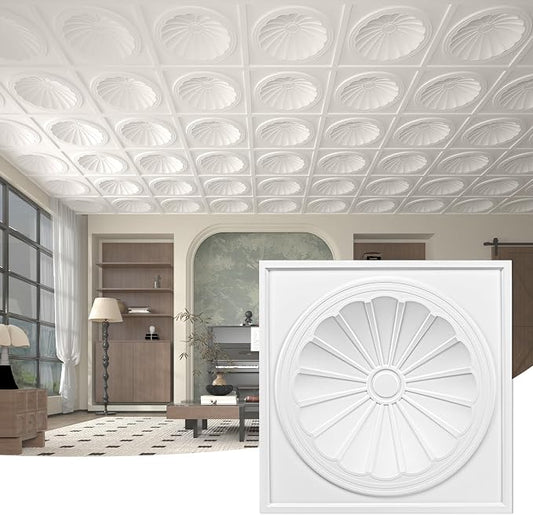Art3dwallpanels Ceiling Tiles 12 Pack Drop Ceiling Tiles, 24 x 24 Inch High by Art3dwallpanels