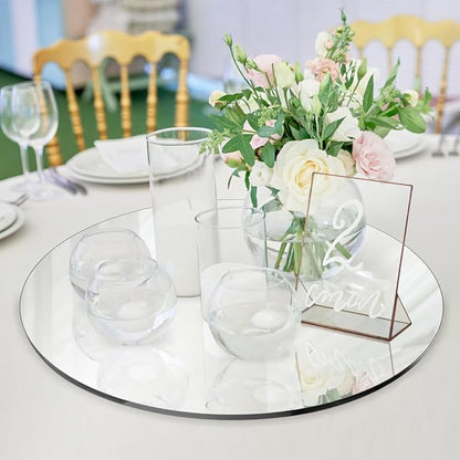 Seelenruhe 12" Round Mirrors for Centerpieces for Tables, Round Mirrors Trays - Image 4