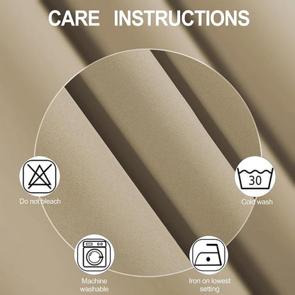LEMOMO Blackout Curtains 40 x 63 inch/Beige Curtains Set of 2 Panels/Thermal - Image 4