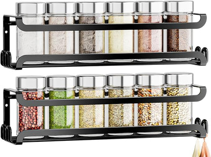 LUCYCAZ 2 Pack Wall Mounted Spice Rack by LUCYCAZ