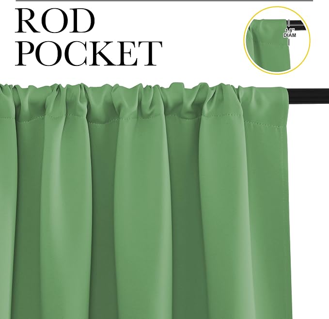 NICETOWN Blackout Curtains for Living Curtains, Froest Green, 2 Panels - Image 2