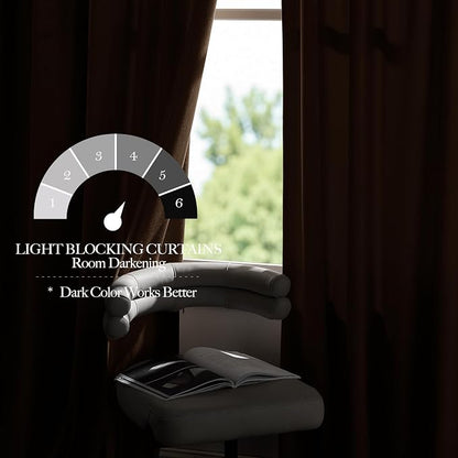 NICETOWN Brown Velvet Curtains, Thermal Insulated Sound Reducing Heavy Matt - Image 7