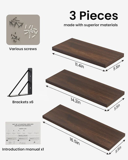 BAYKA Floating Shelves for Wall, Book Shelf for Bedroom, Wall Decor Shelves for - Image 8