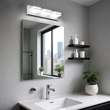 IZORRO LED Modern Bathroom Lights Fixtures, Matte White Acrylic Wall Lighting - Image 6