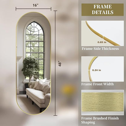 Oval Full Length Mirror, Ultra-Clear Explosion-Proof Dressing Mirror, Simple & - Image 9