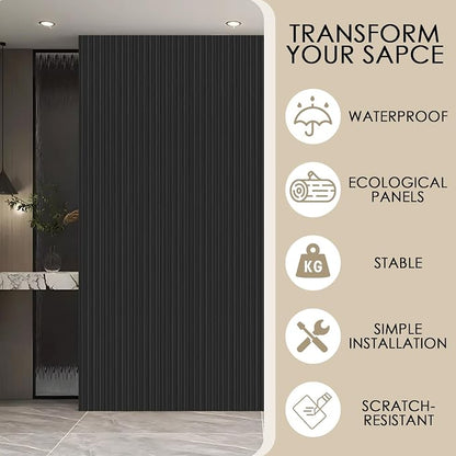 8-Pack 3D Slat Wall Panels — Soundproof Faux Wood Wall Panels - Image 4