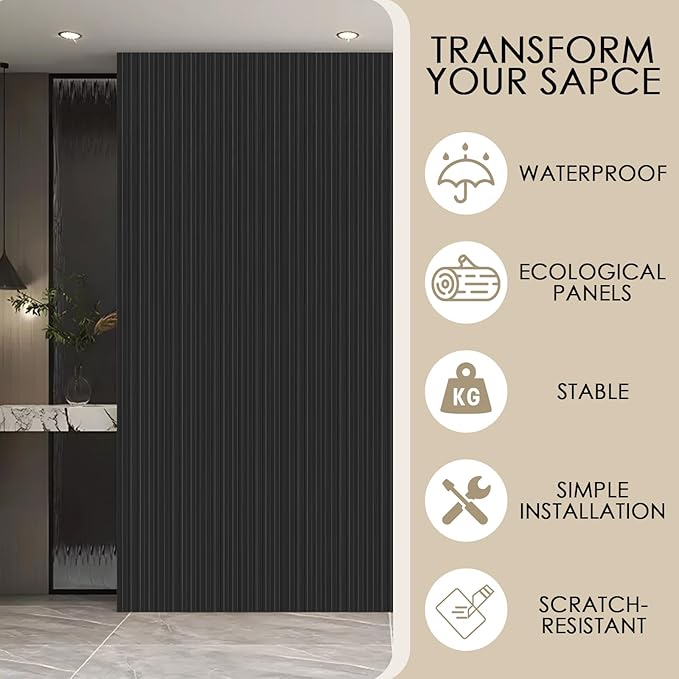 16-Pack 3D Slat Wall Panels — Soundproof Faux Wood Panels - Image 4