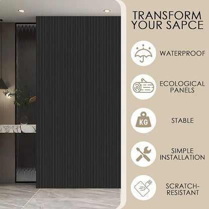 16-Pack 3D Slat Wall Panels — Soundproof Faux Wood Panels - Image 4