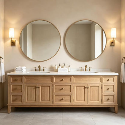 WallBeyond Round Wood Mirror - Image 7