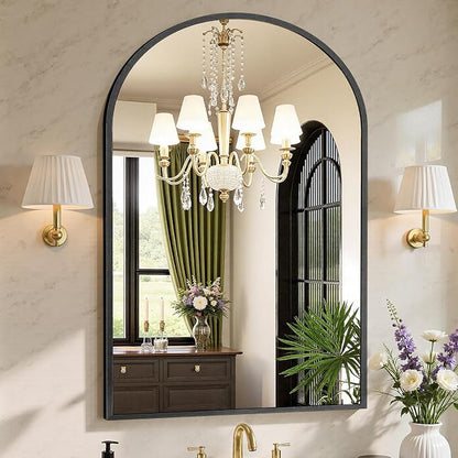Sweetcrispy 30"x40" Arched Black Bathroom Mirrors by Sweetcrispy