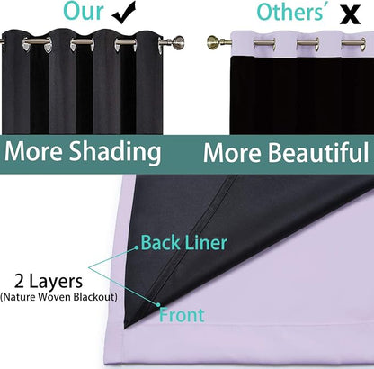 Yakamok 2 Thick Layers 100% Completely Blackout Window Curtains, Thermal - Image 5