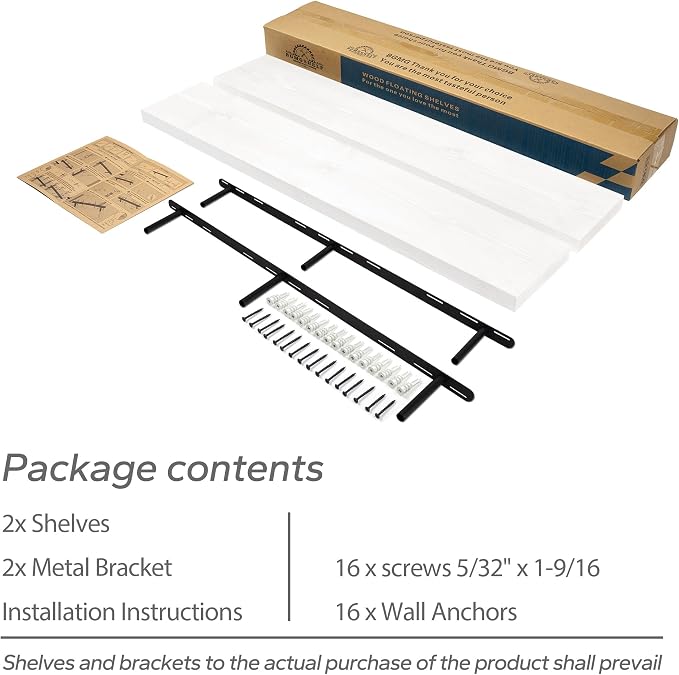 BGMG Wood Floating Shelves for Wall 42 inch Set of 2, Solid Wood Wall Mount - Image 7