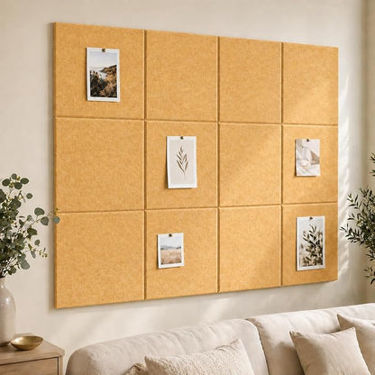 Large Cork Boards for Walls – 48" x 36" Self Adhesive Felt Wall Tiles by CreateYourIdealSpace