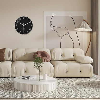 XNM Black Wall Clock Round 24 Inch Battery Operated Silent Wall Clock - Image 4