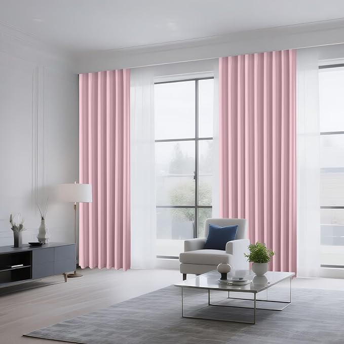 CUCRAF Light Pink Blackout Curtains 84 inch Length 2 Panels Set, Rod Pocket - Image 8