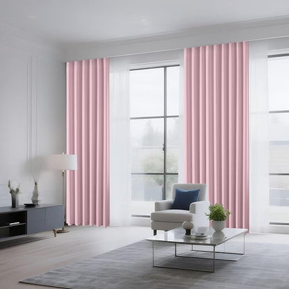 CUCRAF Light Pink Blackout Curtains 96 inch Length 2 Panels Set, Rod Pocket - Image 8