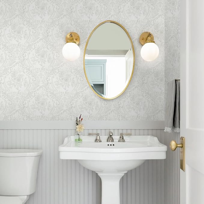 Ismoon Peel and Stick Wallpaper Vintage Floral Contact Paper Boho White and - Image 3