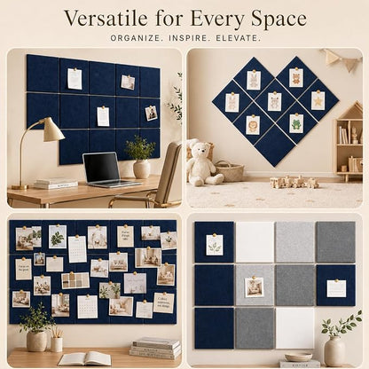 Large Cork Boards for Walls – 36" x 24" Self Adhesive Felt Wall Tiles - Image 6