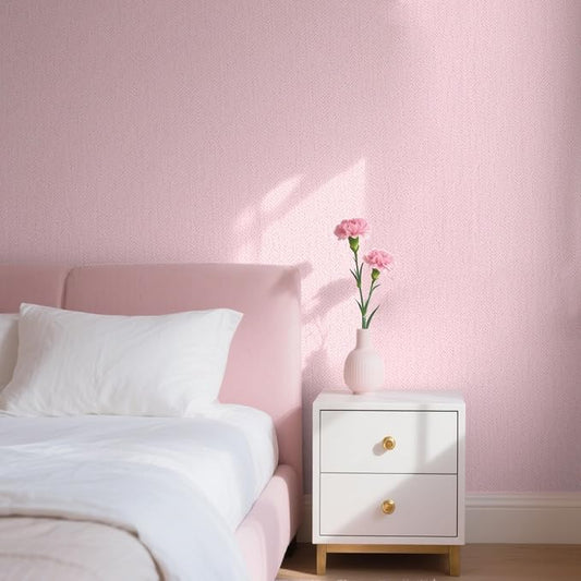 Pink Peel and Stick Wallpaper Textured Contact Paper Removable Wall Paper - Image 2