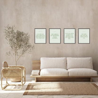 Locomiss Sage Green Christian Wall Art Decor, Modern Bible Verse Prints - Image 4