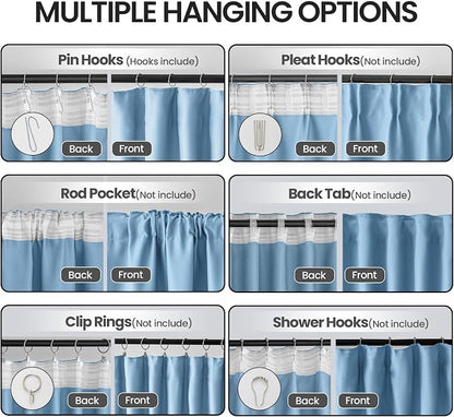 Ceiling Pinch Pleated Blackout Drapes 52 x 108 Inch Length 2 Panels - Image 2