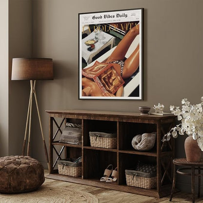 Trendy Newspaper Posters Vintage Good Vibes Daily Wall Art 60s La Dolce Vita - Image 6