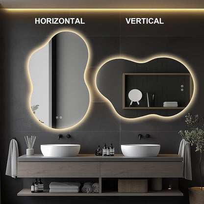 48"x30" Irregular LED Lighted Vanity Mirror - Image 6