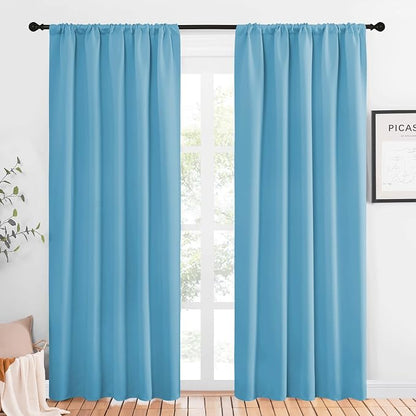 NICETOWN Window Curtains Blackout Drapes, Teal Blue, 1 Pair, 52 by 84-Inch by NICETOWN