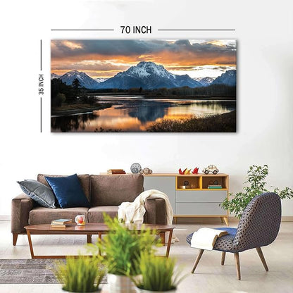 Extra Large Mountain Wall Art for Living Room Sunset Nature Grand Teton Wall - Image 3