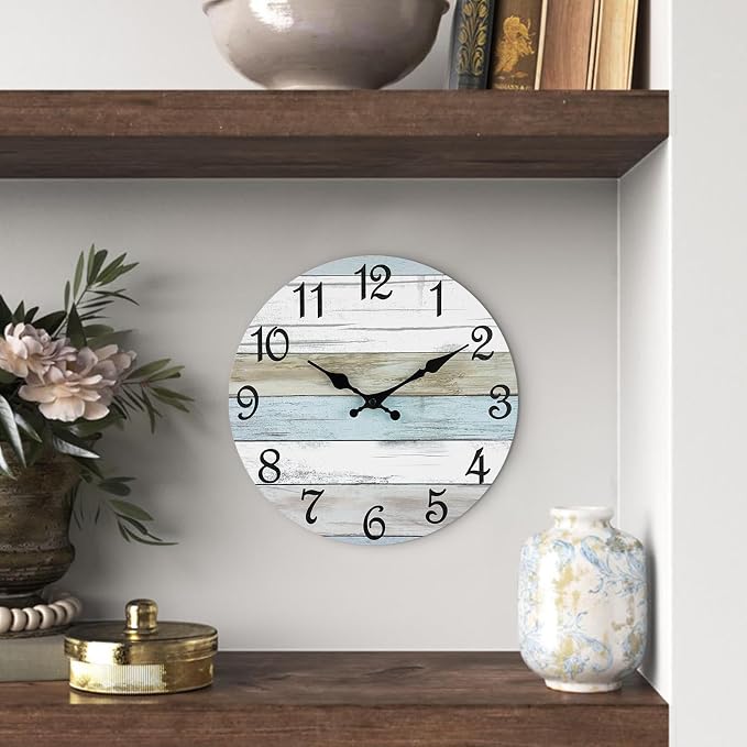 CHYLIN Wall Clock 12 Inch Bathroom Clock, Rustic Wall Clocks Battery Operated - Image 9