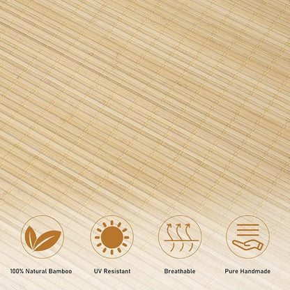 SEEYE Cordless Bamboo Roman Shades, Roll Up Blind Privacy Shade - Image 4