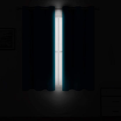 LEMOMO Teal/Turquoise Blackout Curtains/42 x 63 Inch Length Kids Curtains/Set - Image 3