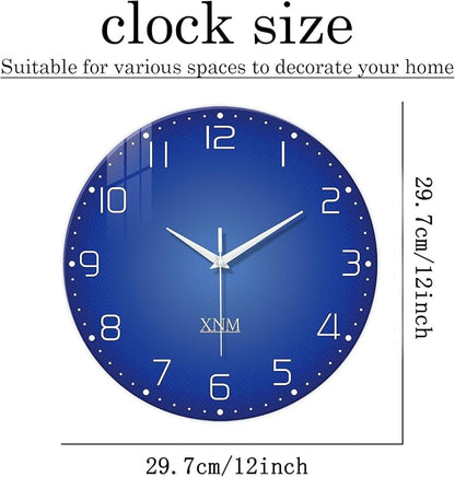 XNM Small Modren Minimalist Glass Wall Clocks Battery Operated 12 Inch Simple - Image 3