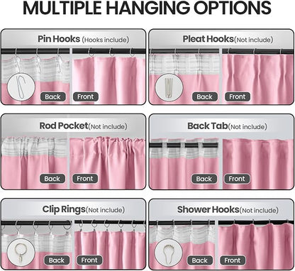 Baby Girl Pink Bedroom Decor Curtains 2 Panels Set - Image 2
