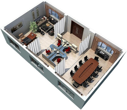 RYB HOME Room Dividers Curtain Privacy 50% Light Block Energy Efficiency Wall - Image 7