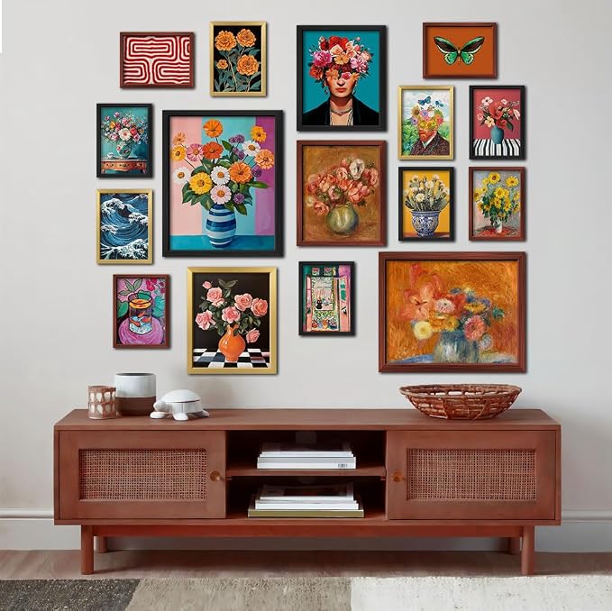 ANERZA 16 PCS Eclectic Wall Art Decor, Mid Century Modern Maximalist Home - Image 5