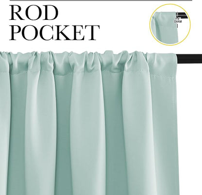 NICETOWN Blackout Curtains for Living Curtains, Aqua Blue, 1 Pair, 34-inch W x - Image 2