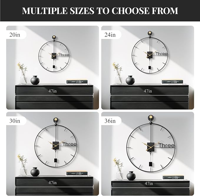 Cuspin 30 inch Large Wall Clocks Battery Operated Wall Clock - Image 6